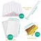 300 PCS Cake Pop Sticks and Wrappers Kit, Including 100ct 6-inch Paper Lollipop Sticks, 100ct Clear Candy Treat Bags Parcel, 100ct Gold Twist Ties for Cakepop, Lollipop, Hard Candy, Suckers, Chocolate